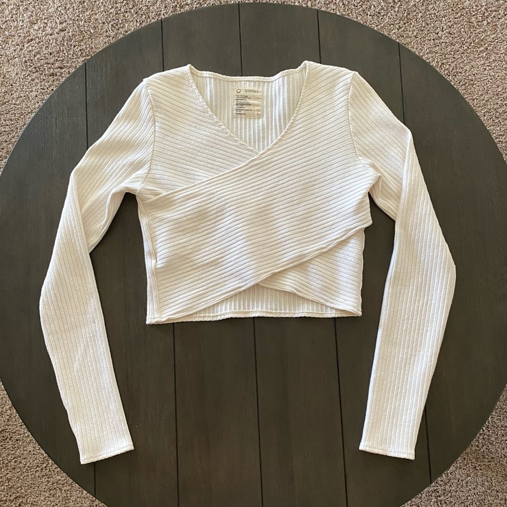 Ribbed cross crop top